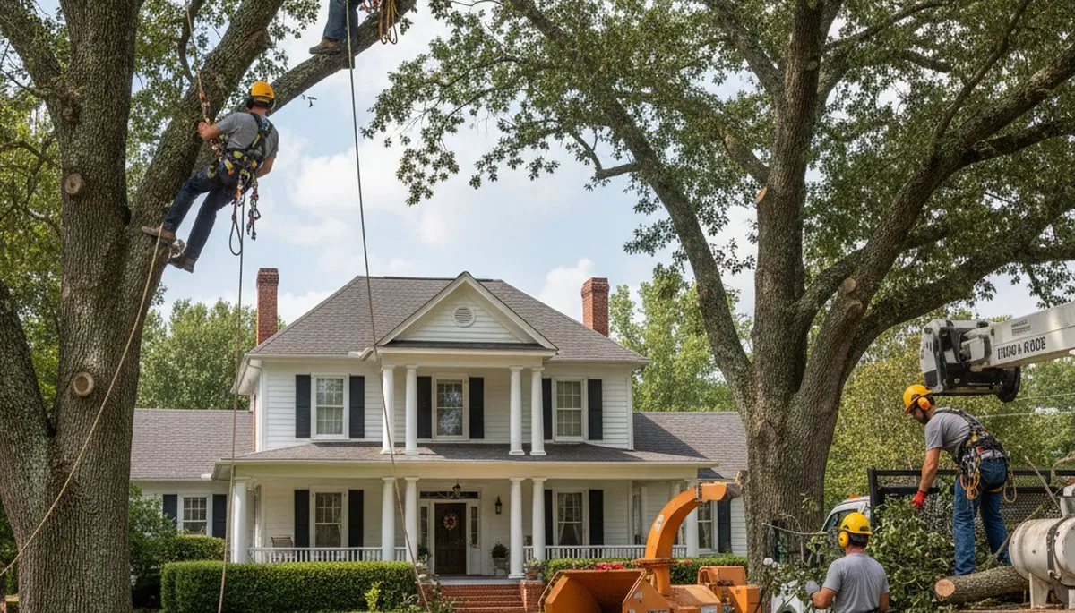 Tree service crew in Allentown, PA handling professional tree care for a local property