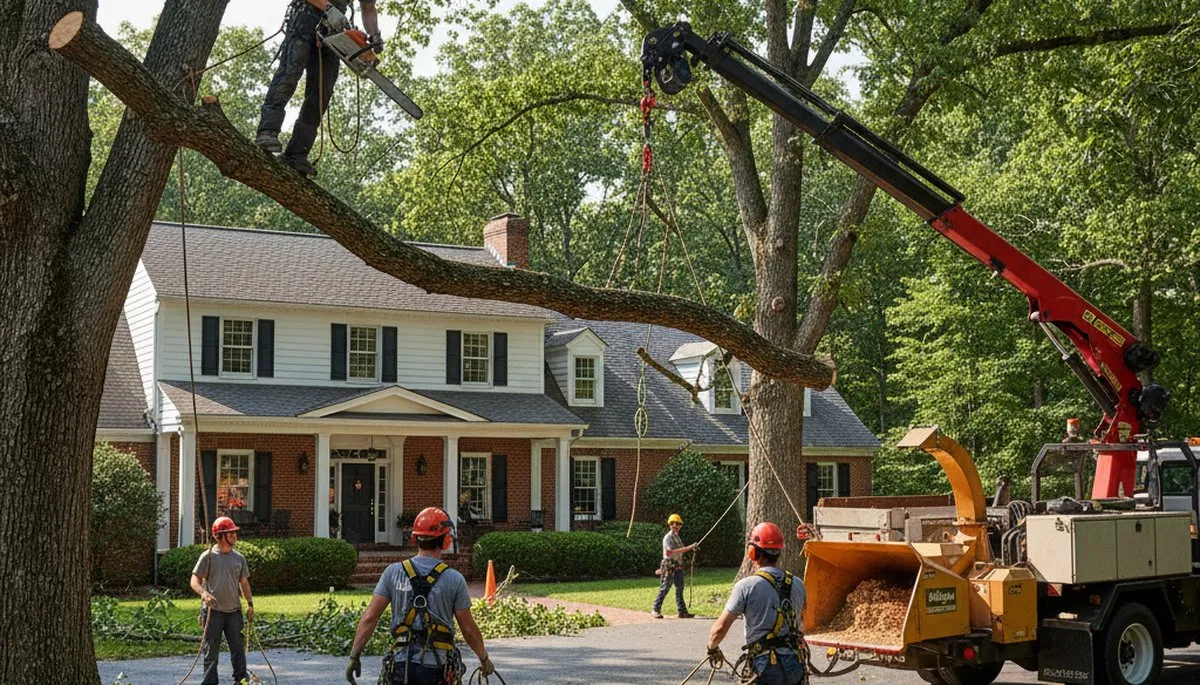 Tree service crew in Allentown, PA providing professional tree removal and trimming services