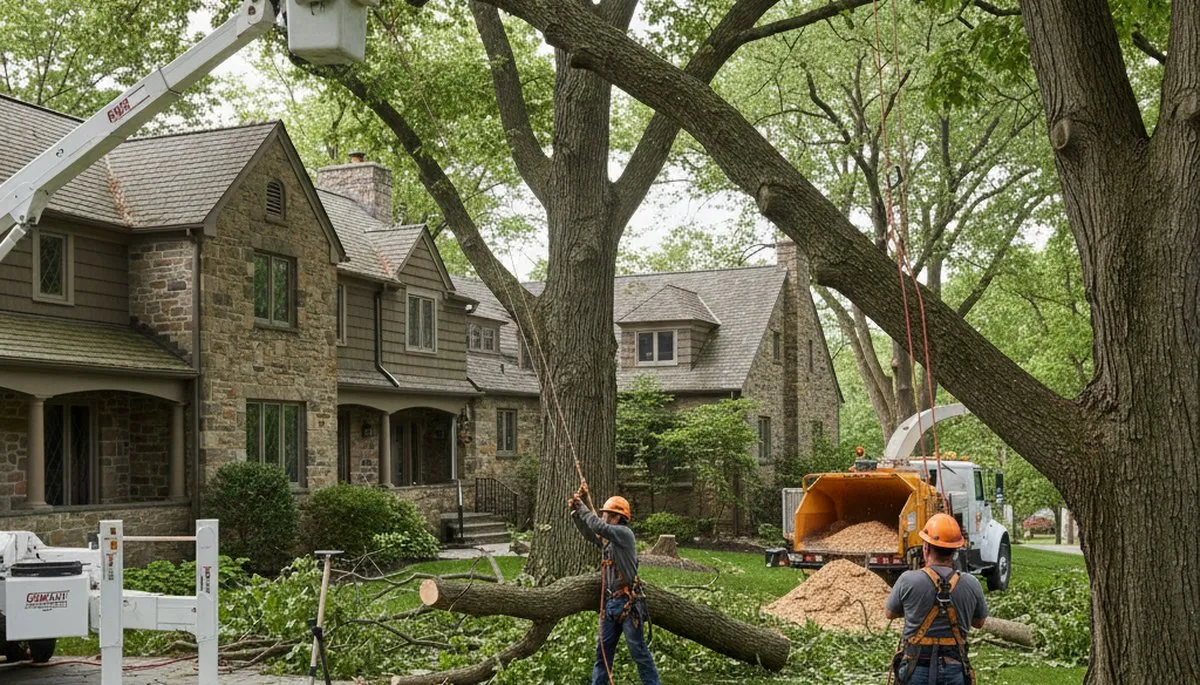 Tree service crew in Allentown, PA providing professional tree care for local properties