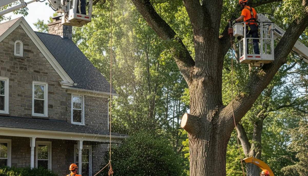 Tree service crew in Allentown, PA providing professional tree removal and trimming services